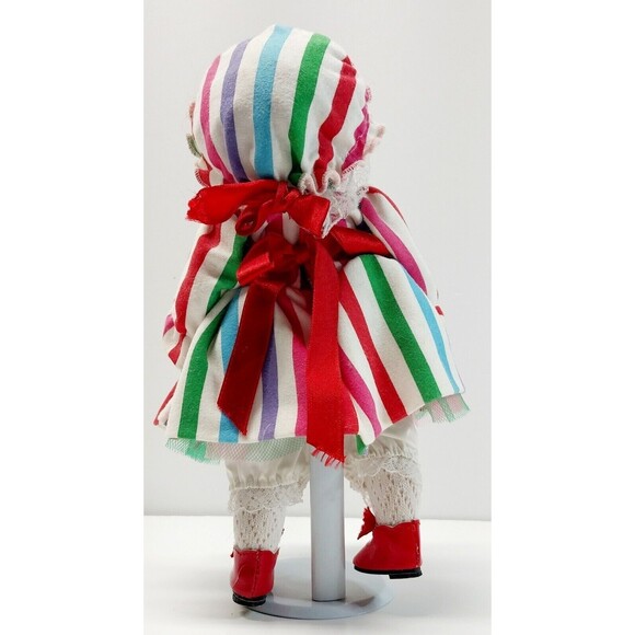 Vintage PIXIE STIX Porcelain Baby Doll Retired KATHLEEN STAYTON 11in Tall Stand - Picture 4 of 13